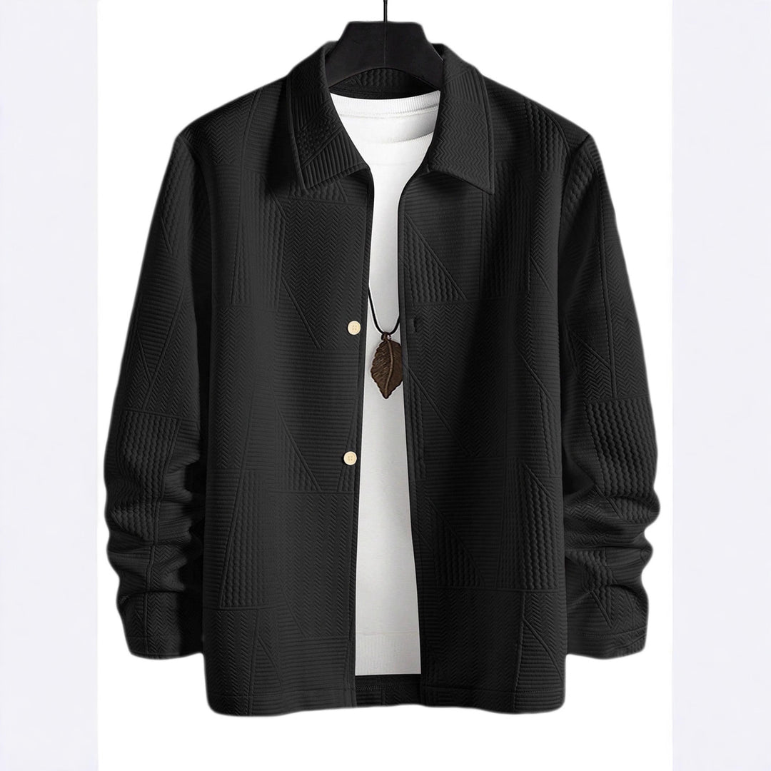 Men's fashionable shirt jacket with textured design and practical buttons Lisslune