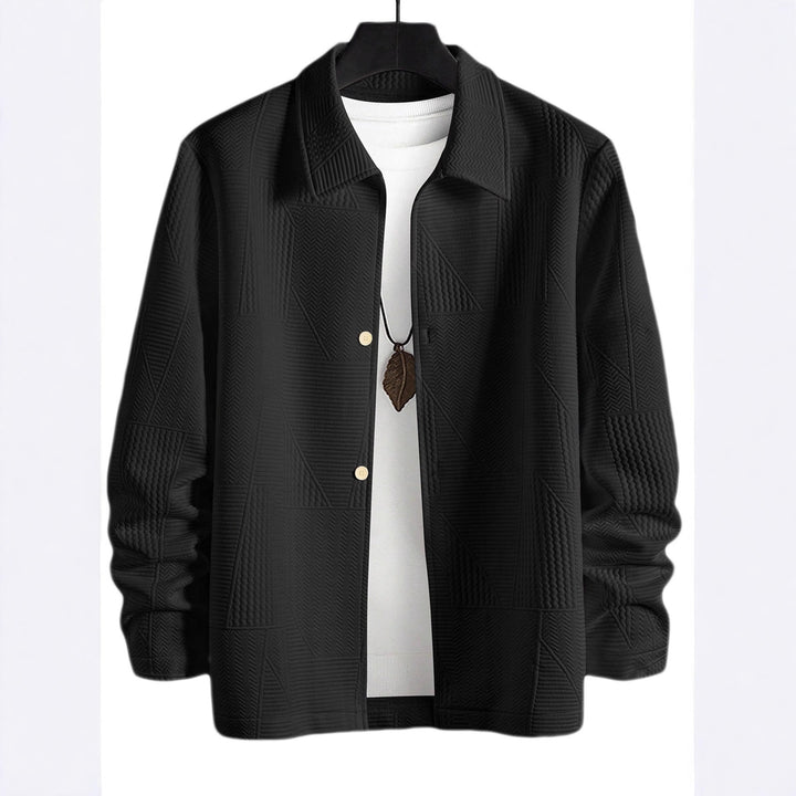 Men's fashionable shirt jacket with textured design and practical buttons Lisslune