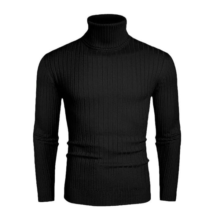 Men's turtleneck sweater made of high-quality ribbed knit Lisslune