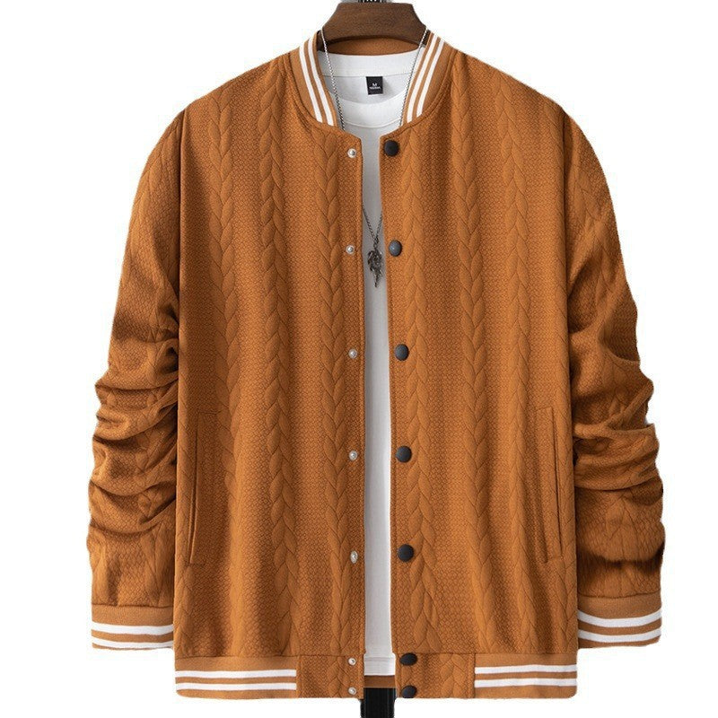 Men's casual cardigan in a modern look with high collar and snap button closure Lisslune