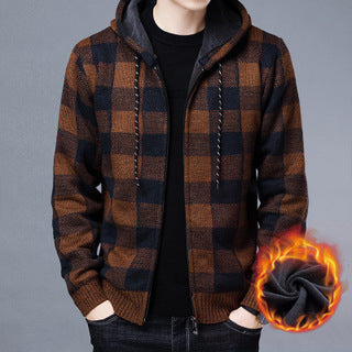 Men's cozy sweatshirt jacket with wool blend Lisslune
