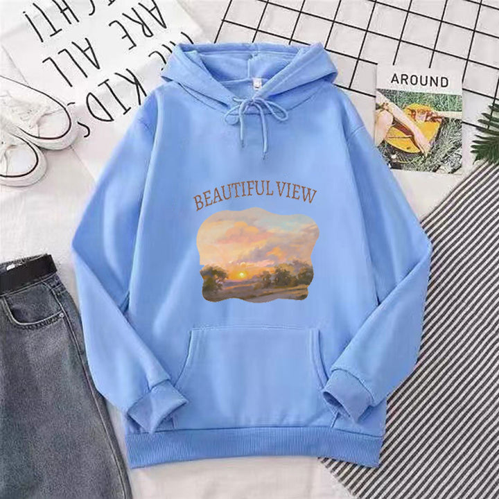 Women’s hooded sweatshirt with artistic landscape design Lisslune