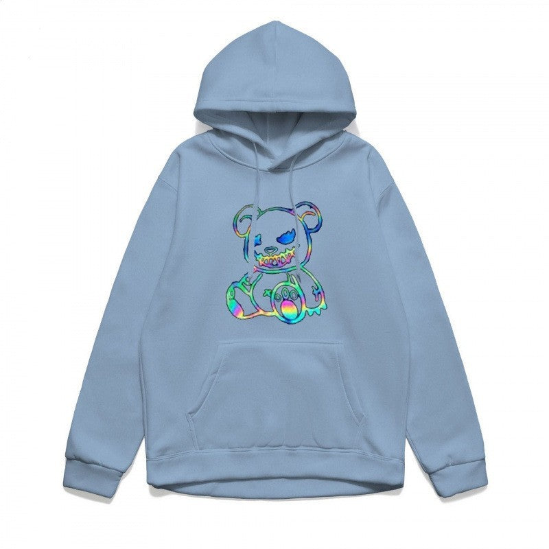 Ladies hoodie sweatshirt with cool bear motif and comfortable fit Lisslune