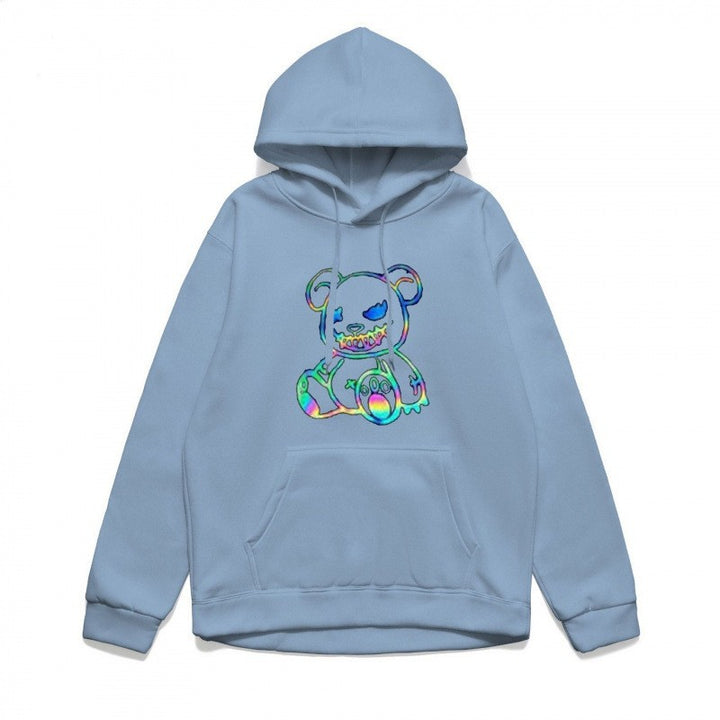 Ladies hoodie sweatshirt with cool bear motif and comfortable fit Lisslune