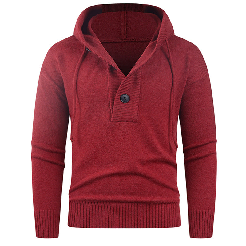 Men's stylish hooded sweatshirt with button detail Lisslune