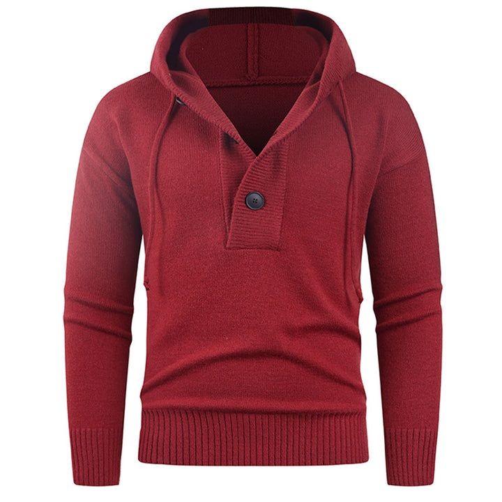 Men's stylish hooded sweatshirt with button detail Lisslune