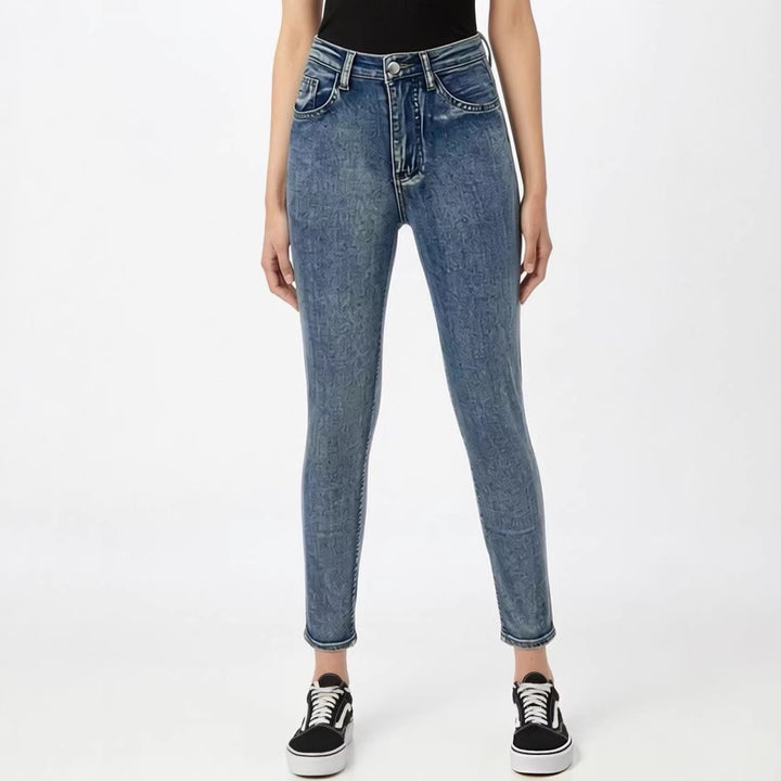 Damen Slim-Fit Jeans mit modernem Used-Effekt und hoher Taille Lisslune