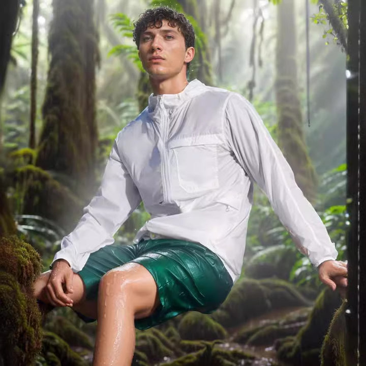 Men's lightweight and breathable outdoor jacket with hood Lisslune