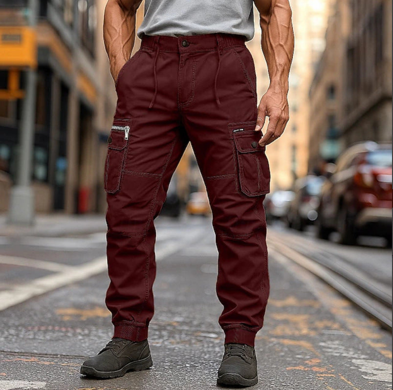 Men's cargo pants with multiple pockets and flexible fit Lisslune