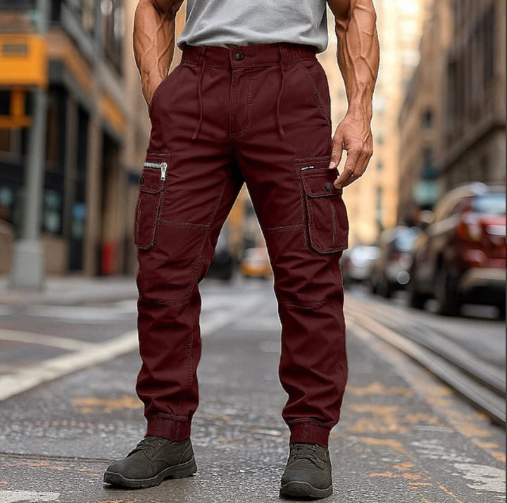Men's cargo pants with multiple pockets and flexible fit Lisslune