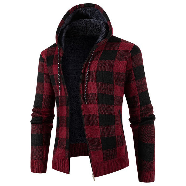 Men's comfortable hoodie with checked design Lisslune