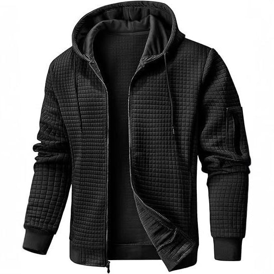 Men's quilted jacket with hood and practical zipper Lisslune