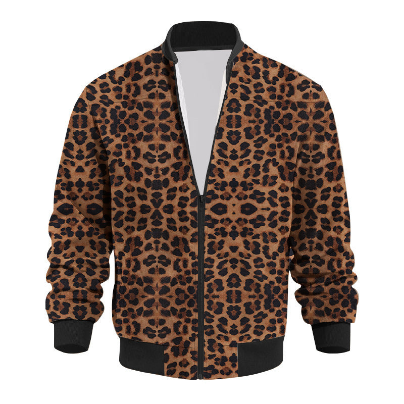 Men's sporty bomber jacket with leopard pattern Lisslune