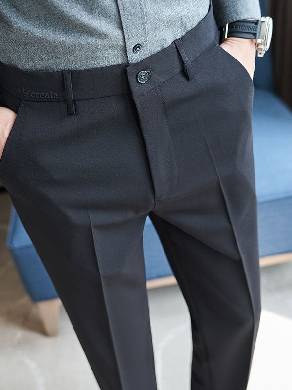 Men's elegant suit trousers with a slim fit and fine stripe pattern Lisslune