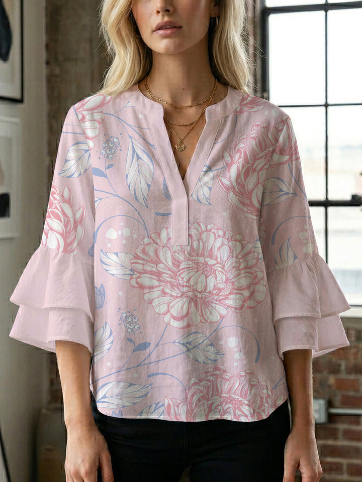 Women's artistic top with ruffled sleeves Lisslune