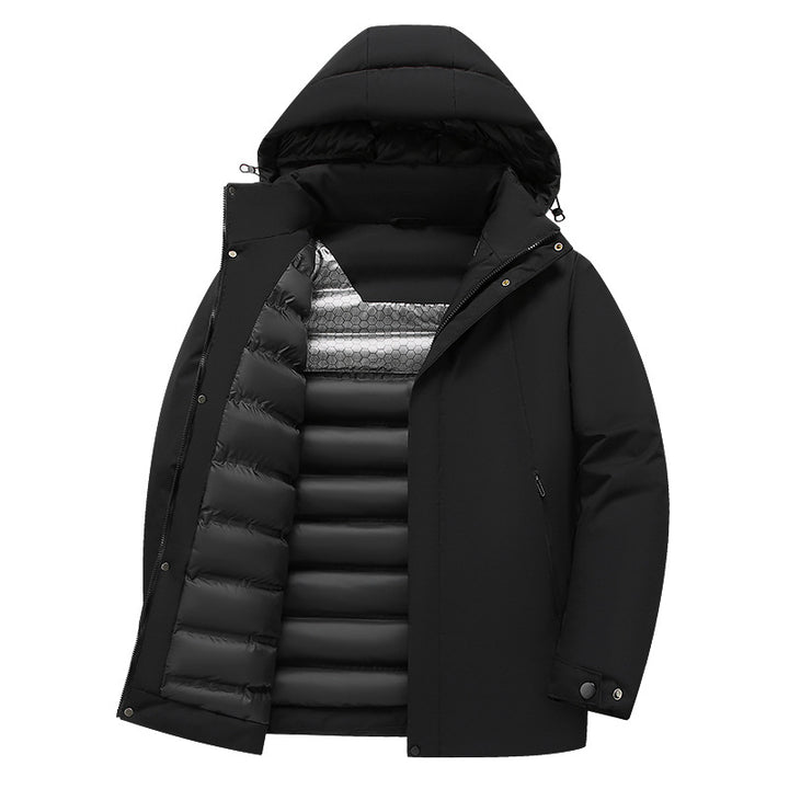 Men's insulated functional jacket with hood and water-repellent properties Lisslune