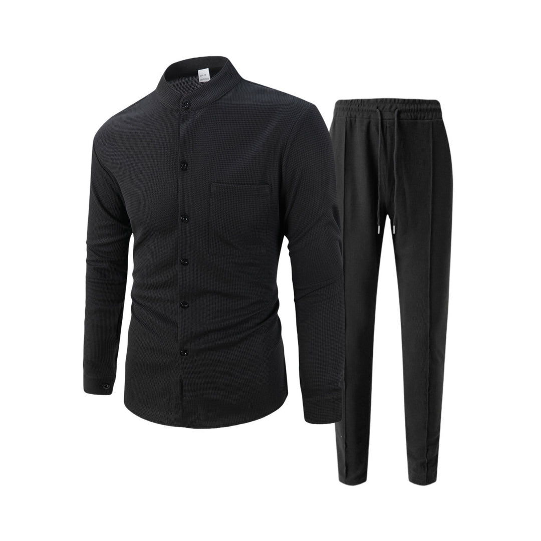 Men's comfortable pajama set with breathable top and elastic pants Lisslune