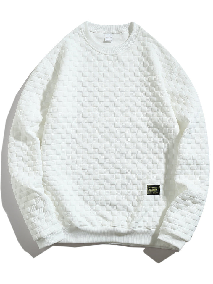 Men's casual textured sweater with round neck and elastic cuffs Lisslune