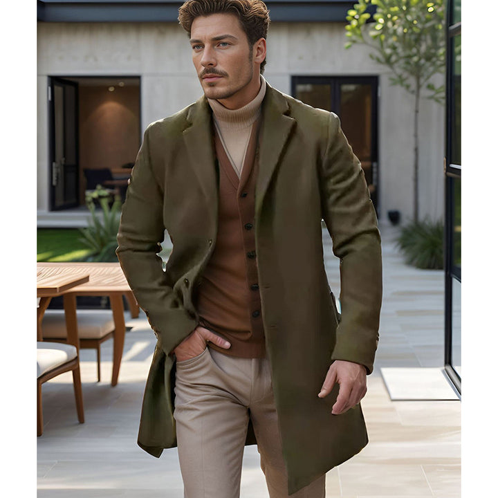Men's Elegant Wool Coat with High-Quality Craftsmanship Lisslune