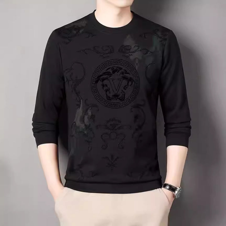 Men's stylish long sleeve shirt with impressive graphic print Lisslune