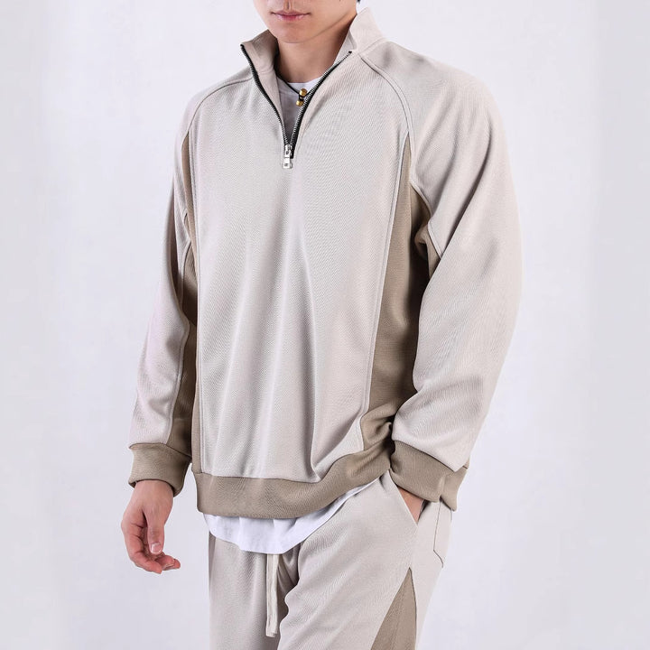 Men's functional sweater with half zipper and breathable inserts Lisslune