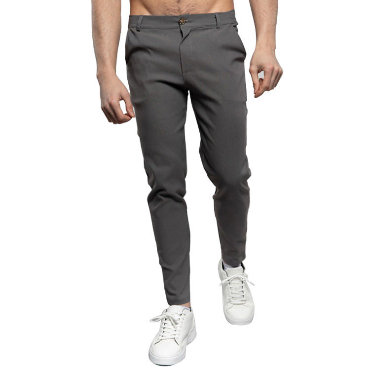 Men's stylish slim-fit suit trousers with modern details Lisslune