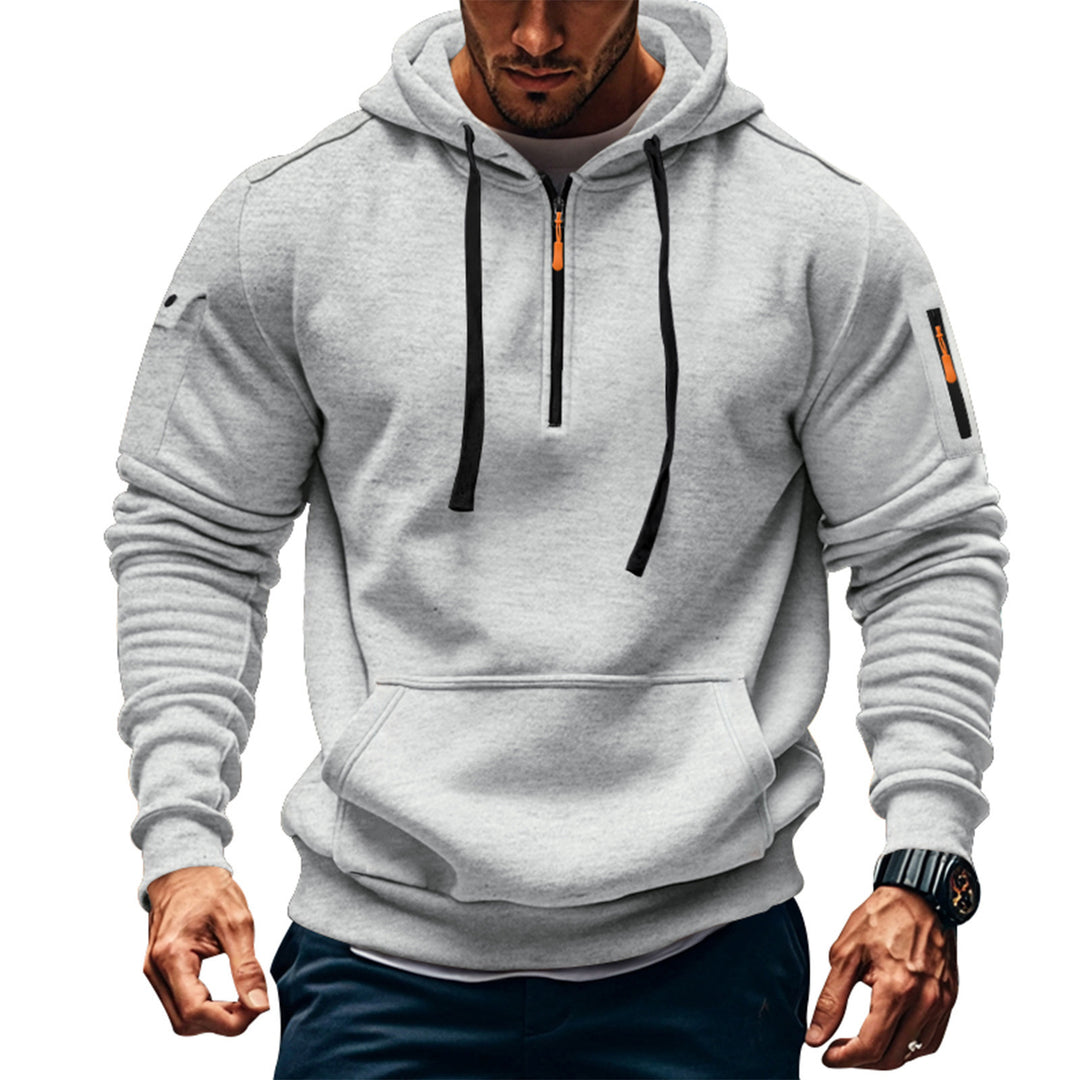 Men's sports hoodie with practical zipper and side pockets Lisslune