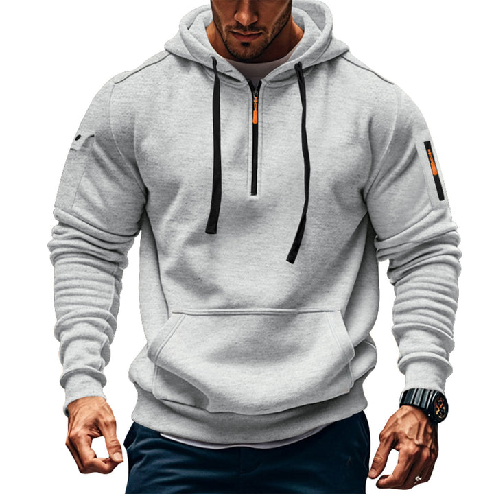 Men's sports hoodie with practical zipper and side pockets Lisslune