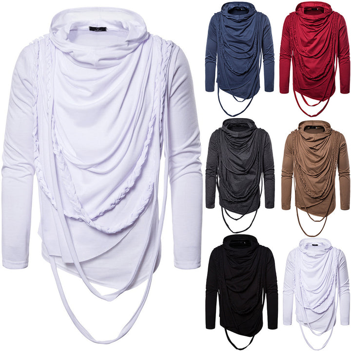 Men's asymmetrical hoodie shirt with decorative details Lisslune