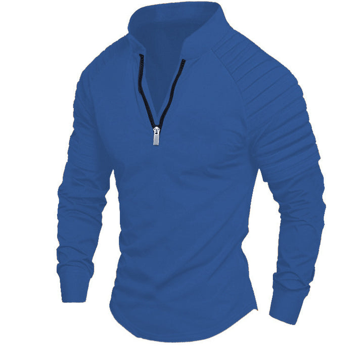 Men's sporty zip pullover with stylish accents Lisslune