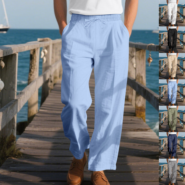 Men's loose beach pants with elastic waistband and practical side pockets Lisslune