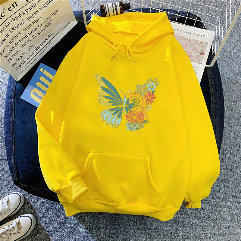 Women's hoodie with floral butterfly design Lisslune