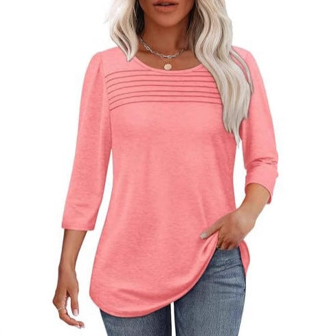 Women’s long sleeve shirt with pleat details Lisslune