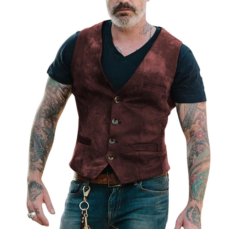 Men's Fashion Vest with Leather Straps by Lisslune