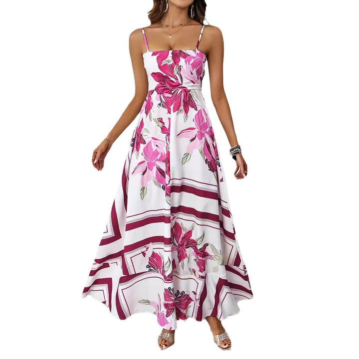 Women’s maxi dress with modern graphic print and loose fit Lisslune