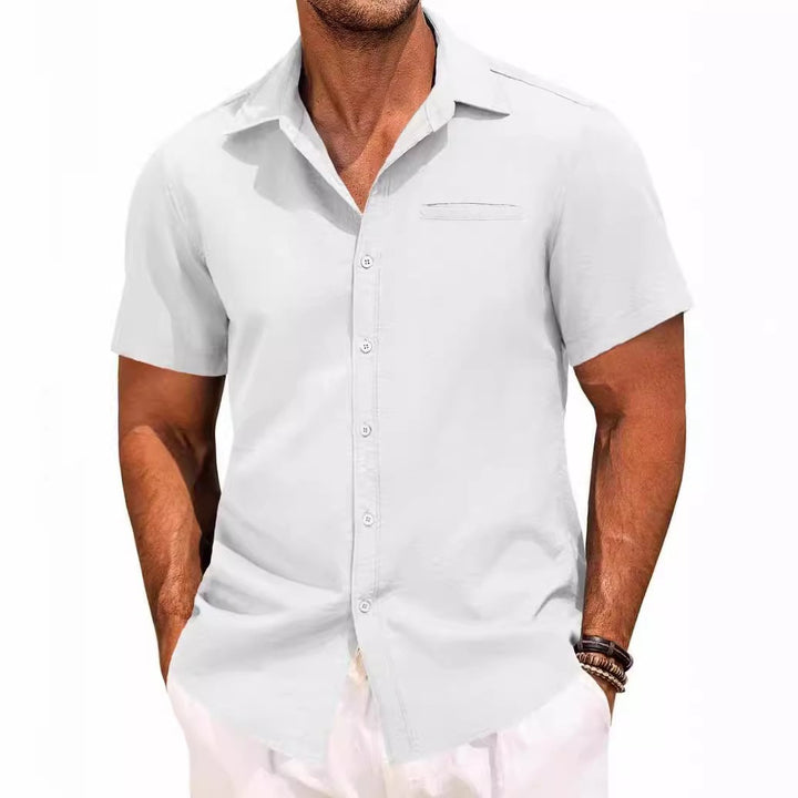 Men's short-sleeve shirt with classic collar and practical chest pocket Lisslune