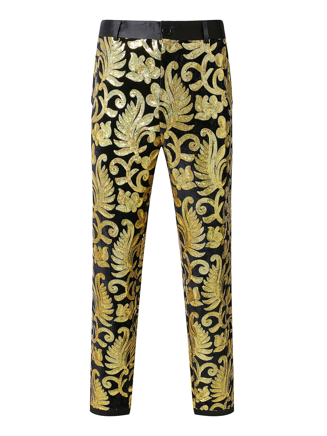 Men's elegant sequin suit pants with floral patterns Lisslune