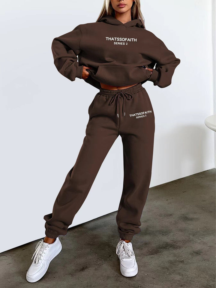 Women's jogging suit with comfortable hood and elastic cuffs Lisslune