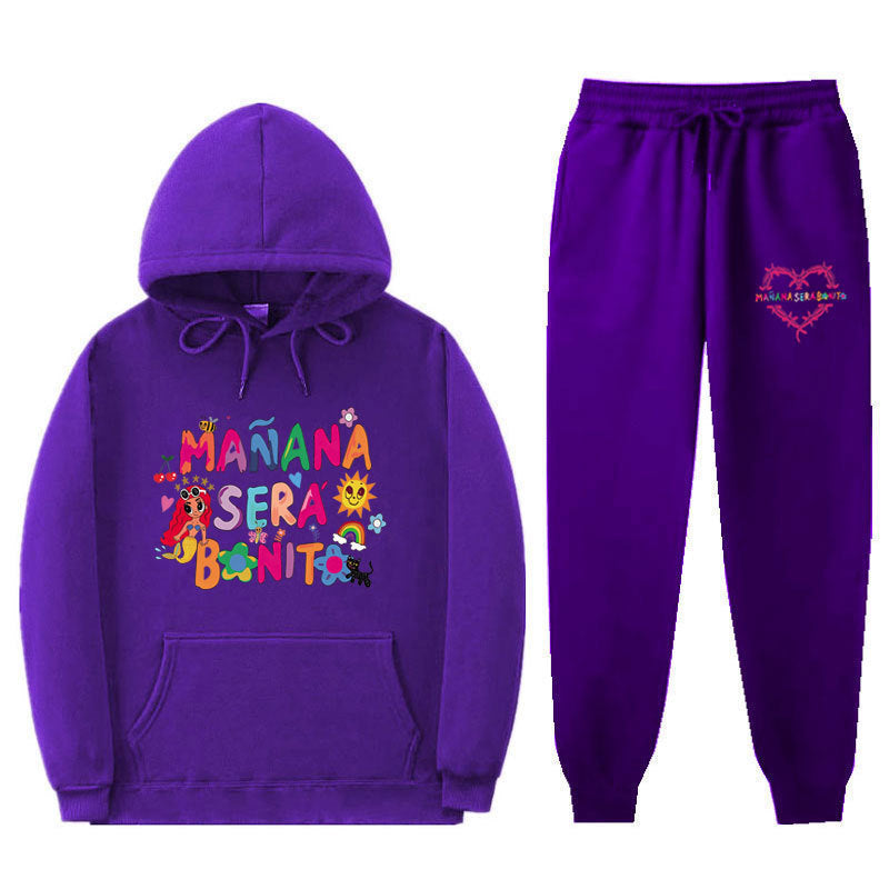 Women's Sweatshirt and Jogging Pants Set with Colorful Print Lisslune