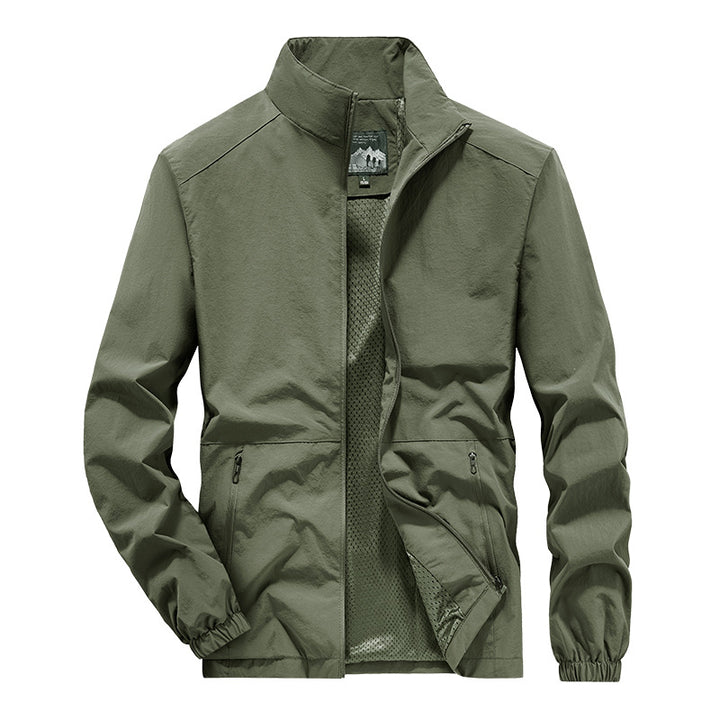 Men's lightweight transitional jacket with high protective collar and breathable inner lining Lisslune