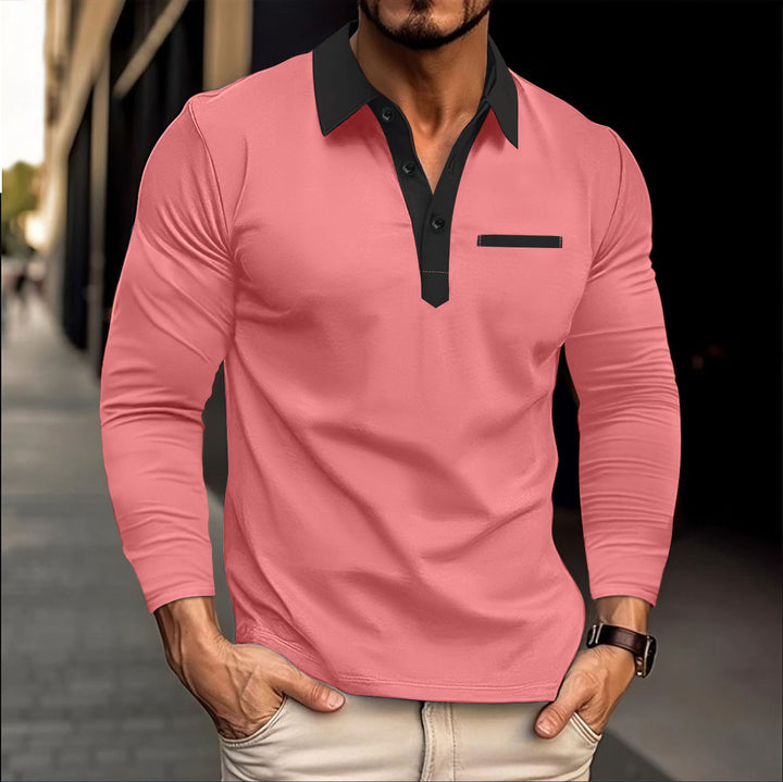 Men's Elegant Long Sleeve Shirt with Stylish Collar and Button Placket Lisslune