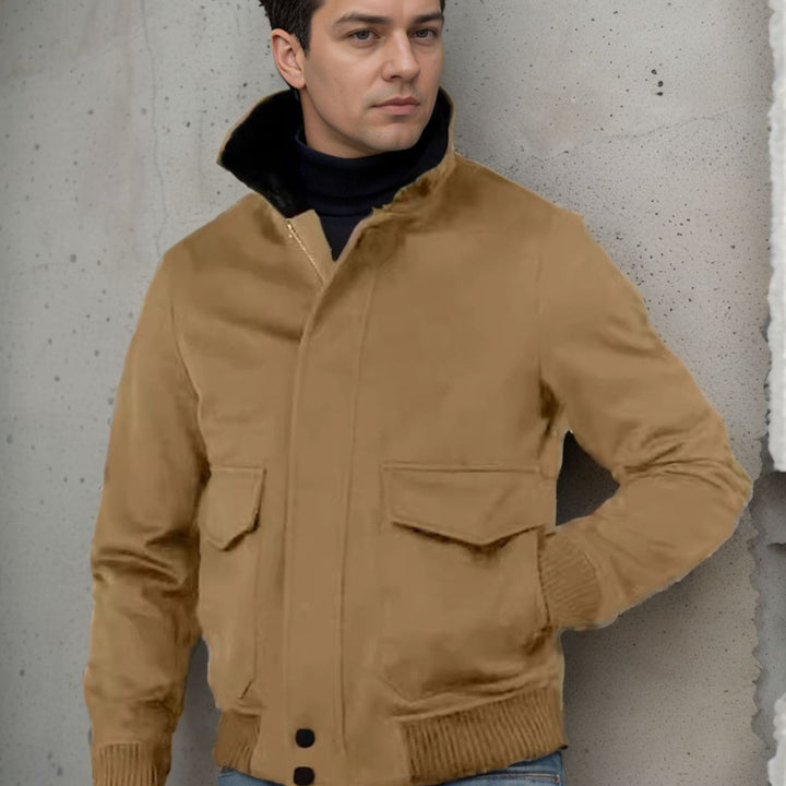 Men's fashionable bomber jacket with warm collar Lisslune
