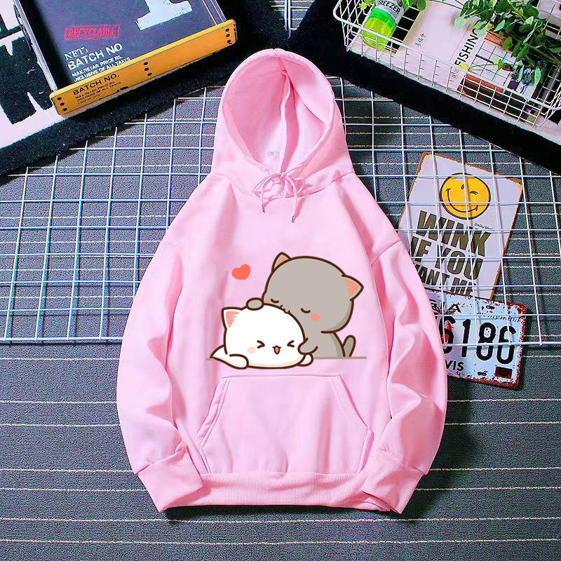 Women's hooded sweatshirt with cute cat design Lisslune