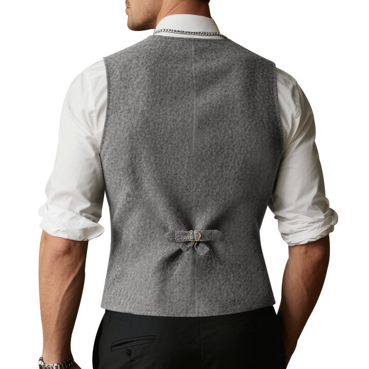 Men's sleeveless vest made of high-quality wool blend with practical pockets Lisslune