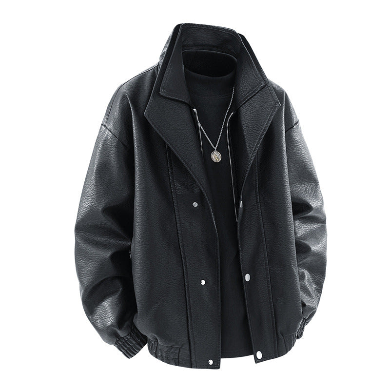 Men's Trendy Oversized Leather Jacket Lisslune