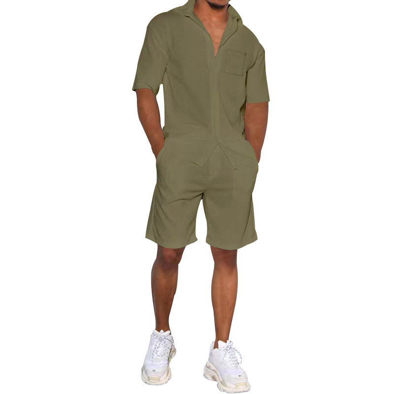 Men's Stylish Overall with Practical Pockets and Sporty Flair Lisslune