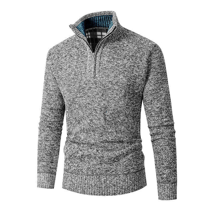 Men's sweater with high collar and practical zipper Lisslune