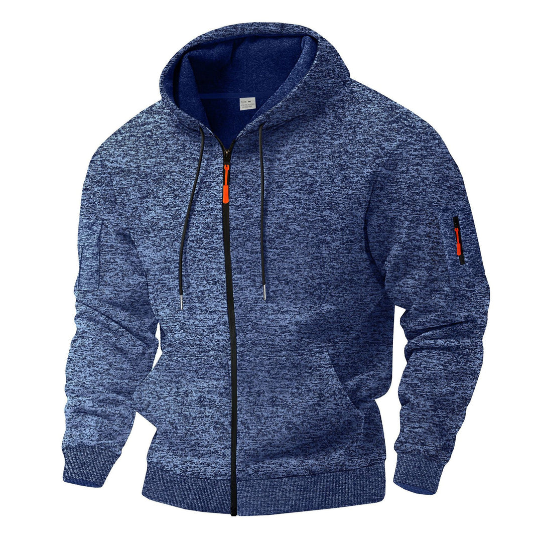 Men's sporty hooded jacket with innovative material blend and practical zip pockets Lisslune