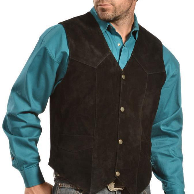 Men's suede vest in rustic look with practical pockets Lisslune