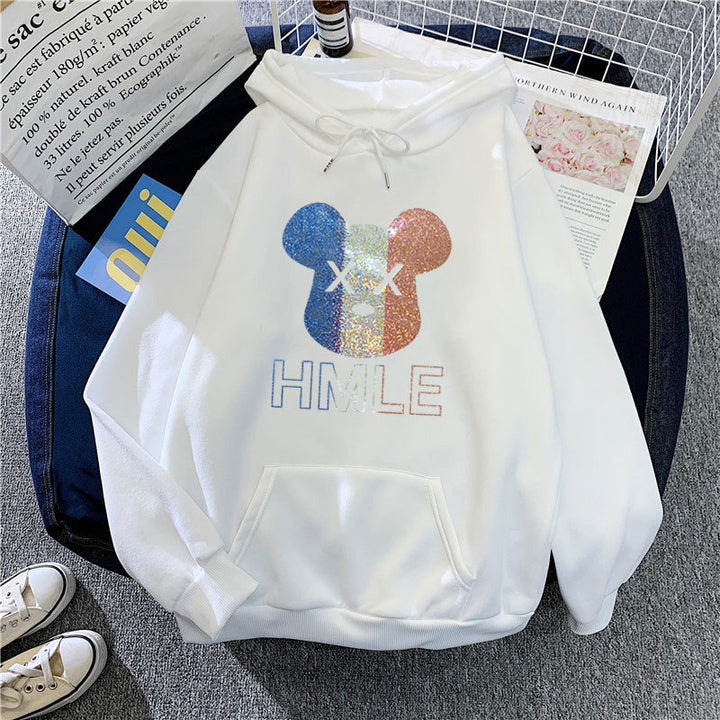Women's hoodie with artistic bear motif Lisslune
